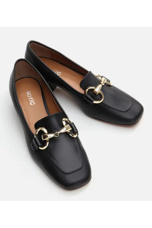 Mary Jane Genuine Leather Black Women's Chunky Heel - 3