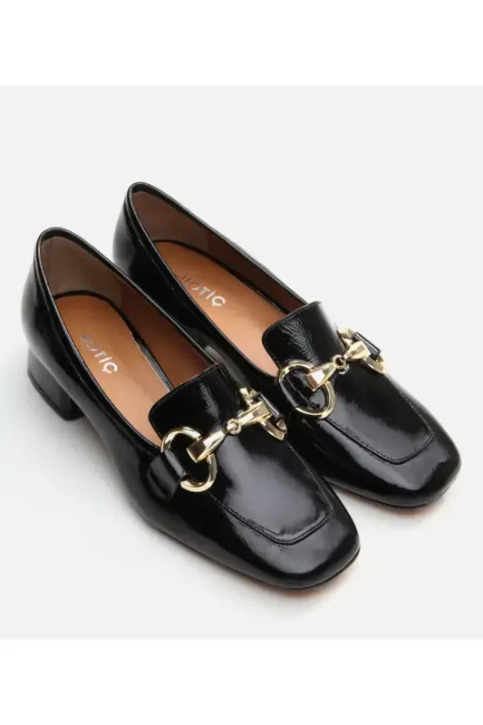 Mary Jane Genuine Leather Black Women's Chunky Heel - 2