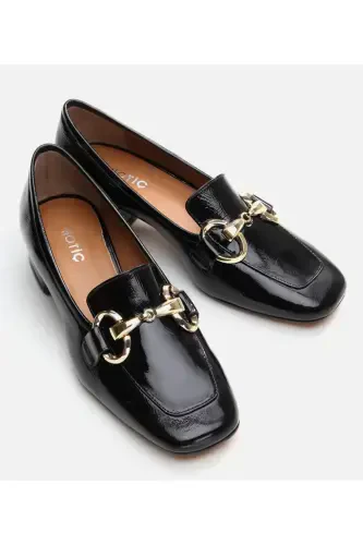 Mary Jane Genuine Leather Black Women's Chunky Heel - 3