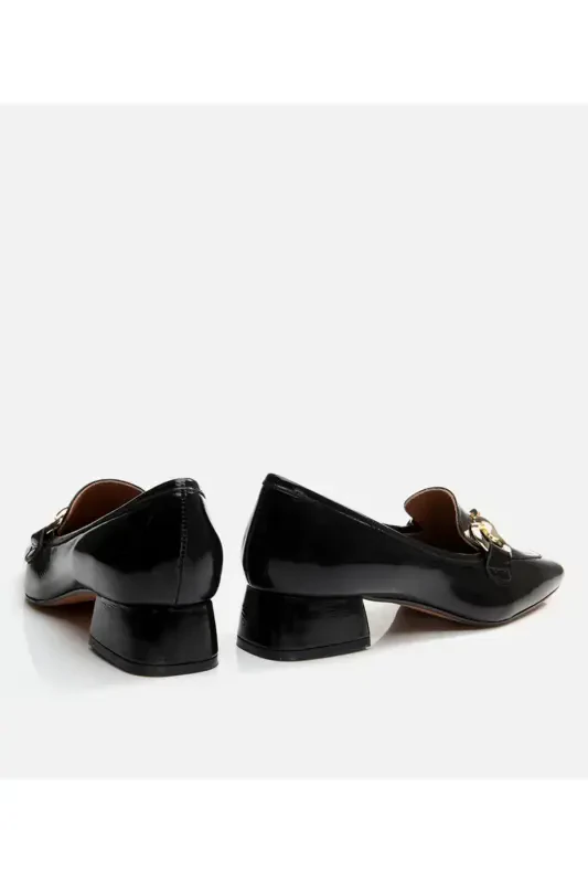 Mary Jane Genuine Leather Black Women's Chunky Heel - 5