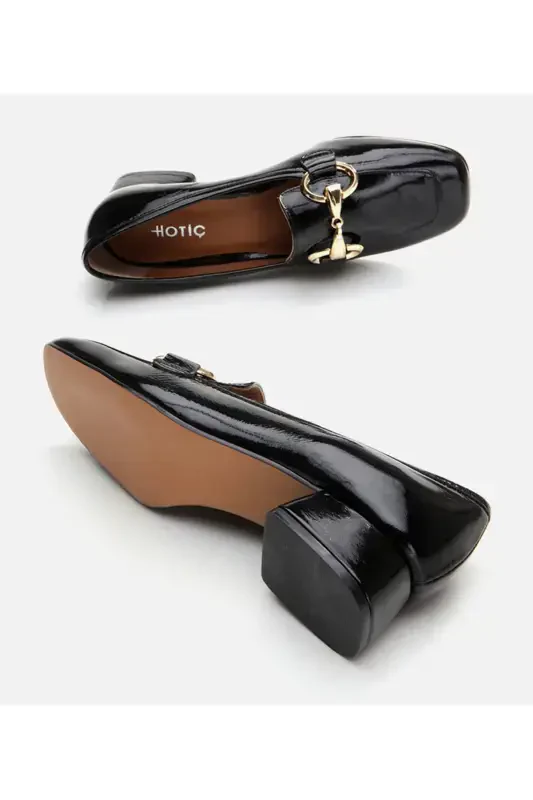 Mary Jane Genuine Leather Black Women's Chunky Heel - 6