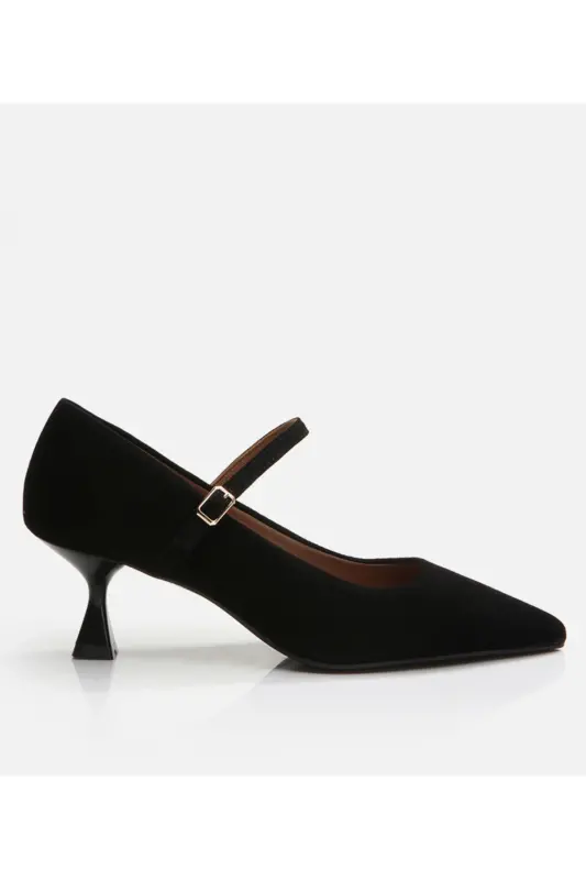 Mary Jane Genuine Leather Black Women's Stiletto - HOTIÇ