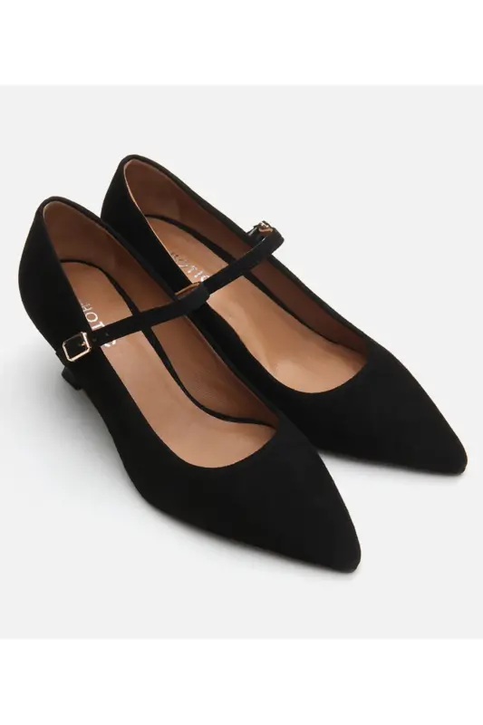 Mary Jane Genuine Leather Black Women's Stiletto - 2
