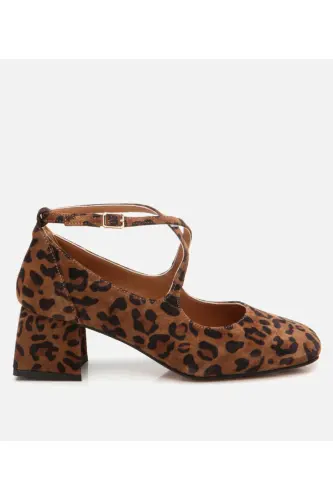 Mary Jane Genuine Leather Leopard Patterned Women's Thick T - 1