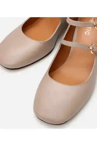 Mary Jane Genuine Leather Mink Women's Chunky Heel - 4