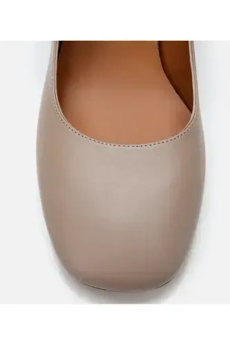 Mary Jane Genuine Leather Mink Women's Chunky Heel - 6