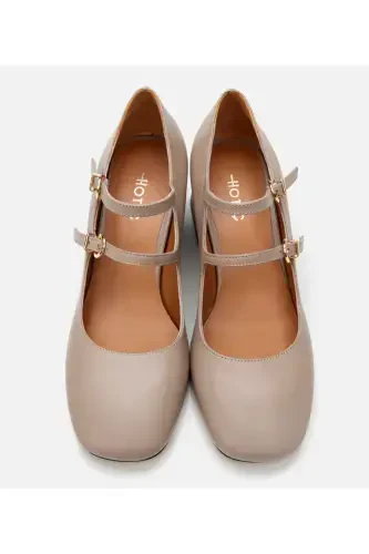 Mary Jane Genuine Leather Mink Women's Chunky Heel - 7