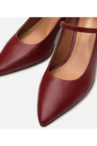 Mary Jane Haqiqiy Charm Bordo Ayollar Stiletto - 3