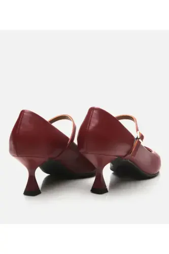 Mary Jane Haqiqiy Charm Bordo Ayollar Stiletto - 5