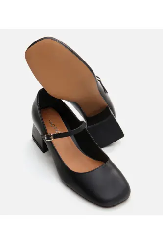 Mary Jane Haqiqiy Charm Qora Ayollar Qalin Topuk - 6