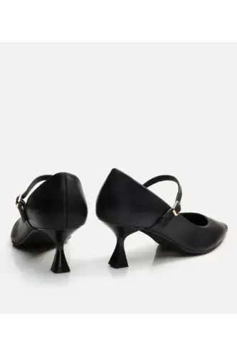 Mary Jane Haqiqiy Teri Qora Ayollar Qalin Topuk - 5