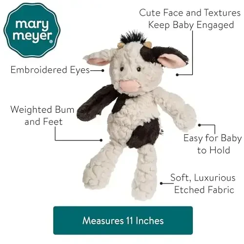 Mary Meyer Putty Nursery Bunny Soft Toy, Cow, 1 Count (Pack of 1) - 2