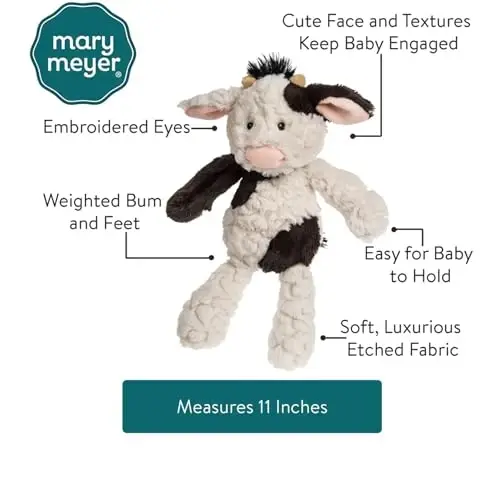 Mary Meyer Putty Nursery Bunny Soft Toy, Cow, 1 Count (Pack of 1) - 1
