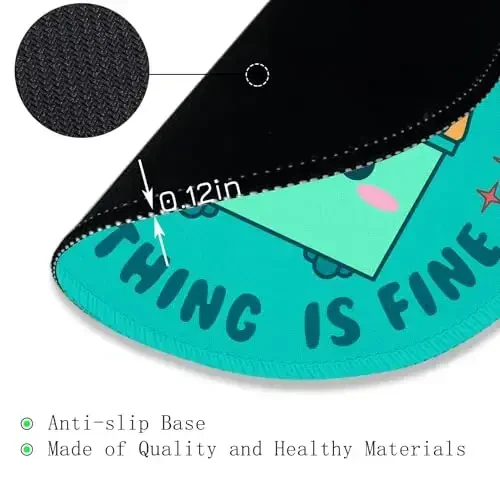 Gctriki Dumpster on Fire Mouse Pad for Desk, Funny Green Round Mousepad for Computer Laptop Gaming, Stitched Edge Non-Slip Rubber Base, Cute Home Office Desk Accessories Decor for Women - 5