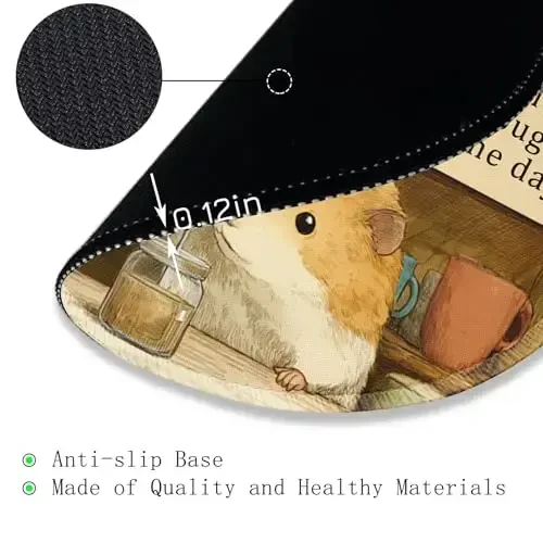 Gctriki Funny Hamster Round Mouse Pads for Desk, Small Desk Mat Stitched Edge Non-Slip Rubber Base, Mousepad for Travel Laptop Computer Gaming, Cute Office Accessories with Motivational Quote - 6