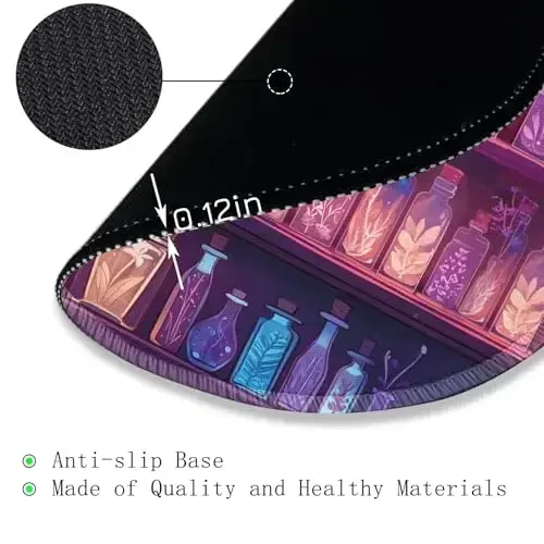Gctriki Round Mouse Pads for Desk, Gaming Mousepad with Stitched Edge Non-Slip Rubber Base, Magic Potion Bottle Mouse Pad for Laptop Computer Travel, Cute Office Desk Accessories Decor for Women - 6
