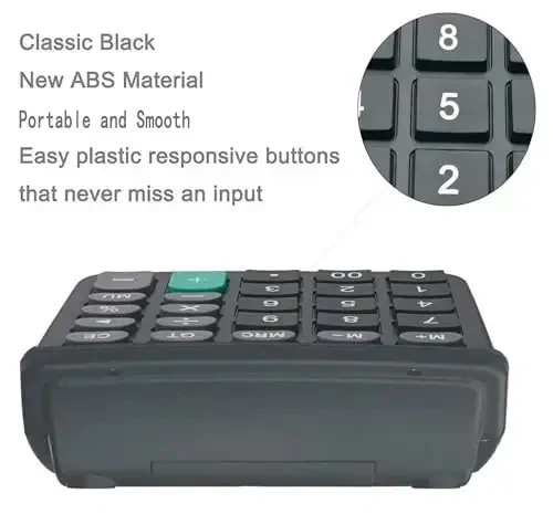 Calculators for Desk, BESTWYA 12-Digit Dual Power Handheld Desktop Calculator with Large LCD Display Big Sensitive Button (Black,Pack of 4) - 4