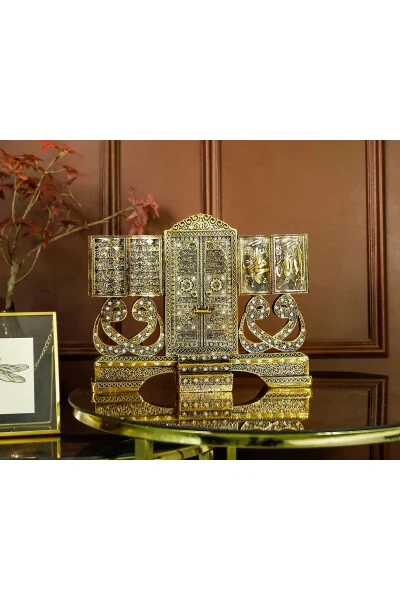 MASAÜSTÜ BİBLO OBJE DEKOR VAV ALLAH MUHAMMED AYETEL KÜRSİ LÜKS HEDİYELİK - HAC UMRE HEDIYELIK