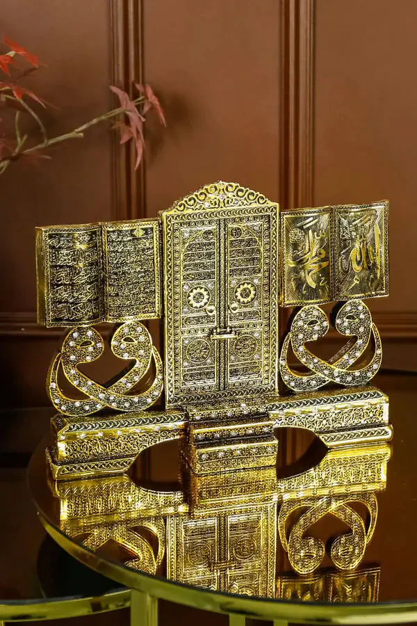 MASAÜSTÜ BİBLO OBJE DEKOR VAV ALLAH MUHAMMED AYETEL KÜRSİ LÜKS HEDİYELİK - 5