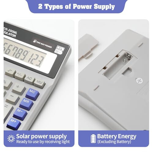 Masaüstü Hesap Makinesi Büyük LCD Ekran 12 Basamaklı Büyük Rakamlar, Büyük Tuşlar Standart Ofis İş Ev Hesap Makinesi - 3