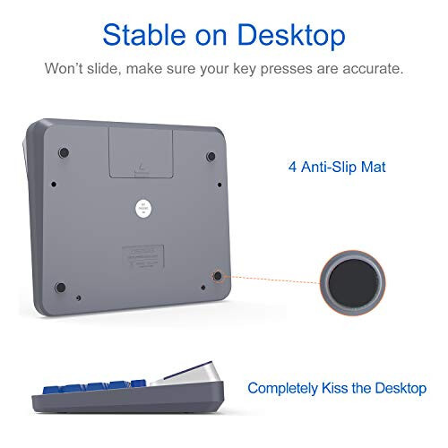 Desktop Calculator Extra Large 5in LCD Display 12-Digit Big Button Giant Accounting Calculator, Battery & Solar Powered, for Office Business & Home(OS-6815) - 6