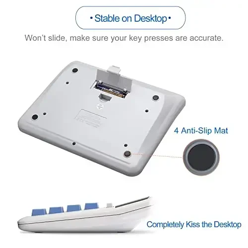 Desktop Calculator Extra Large LCD Display 12-Digit Big Number Accounting Calculator with Giant Response Button, Battery & Solar Powered, Perfect for Office Business Home Daily Use(OS-2135) - 6