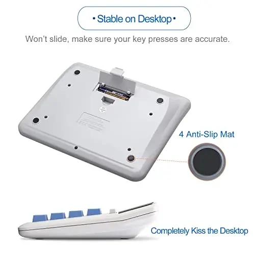 Desktop Calculator Extra Large LCD Display 12-Digit Big Number Accounting Calculator with Giant Response Button, Battery & Solar Powered, Perfect for Office Business Home Daily Use(OS-2135) - 6