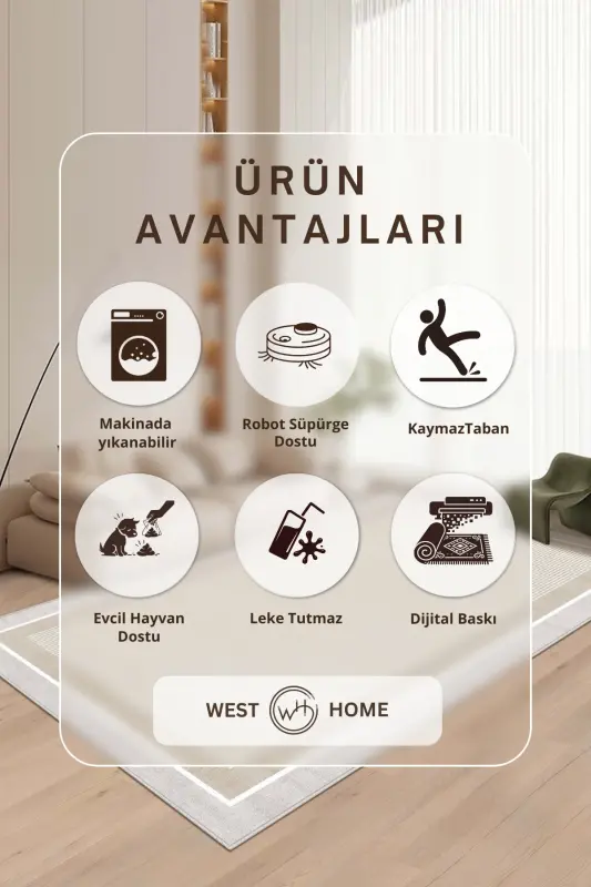 Mashina bilan yuviladigan sirpanmas yuzasi bo'lgan dog'larga chidamli bej chiziqli zal gilami oshxona gilami va yo'lak - 4