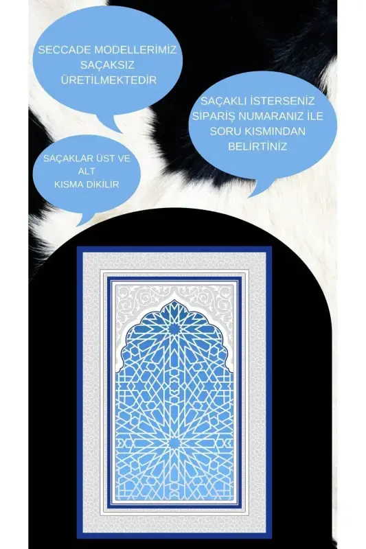 Mashinada yuviladigan dog 'tutmaydigan namozlik joynamoği sirpanmaydigan taglik sochaksiz SEC113-MAVI - 2