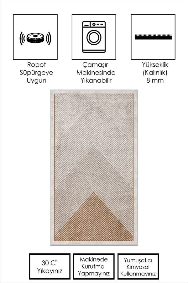 Mashinada Yuvish Mumkin Bo'lmagan Silliq Taglik Dog'i Tutishiga Qarshi Yotoq Xonasi Gilami Oshxona Gilami va Yo'lak - 8