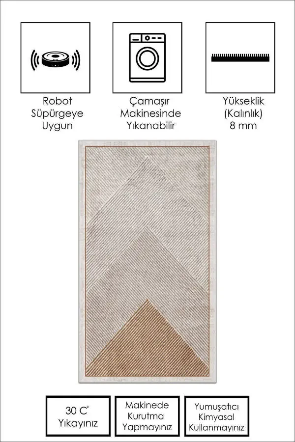 Mashinada Yuvish Mumkin Bo'lmagan Silliq Taglik Dog'i Tutishiga Qarshi Yotoq Xonasi Gilami Oshxona Gilami va Yo'lak - 3