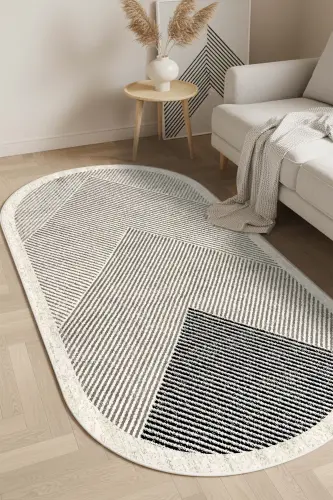 Mashinada Yuvish Mumkin Sirpanmaydigan Dog'onlarga Chidamli Oval Zal Gilami Oshxona Gilami va Yo'lak - WEST HOME (1)