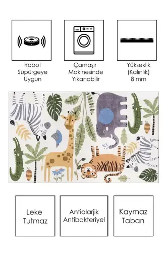 Машинная стирка, нескользящая основа, грязеотталкивающий, развивающий ковер для младенцев и детей, игровой коврик - зеленый - WEST HOME (1)