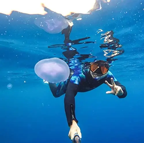 Маска для снорклинга, панорамная HD маска для плавания, очки для подводного плавания с защитой от запотевания, маска для дайвинга из закаленного стекла, очки для плавания для взрослых и молодежи с носовой частью для дайвинга, снорклинга, плавания - 5