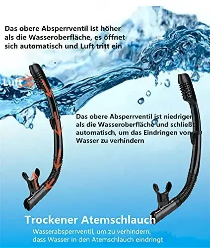 Маска для снорклинга Snorkeling Set для взрослых и молодежи, маска для дайвинга и полностью сухая трубка для плавания Подходит для снорклинга, подводного плавания, плавания - 5