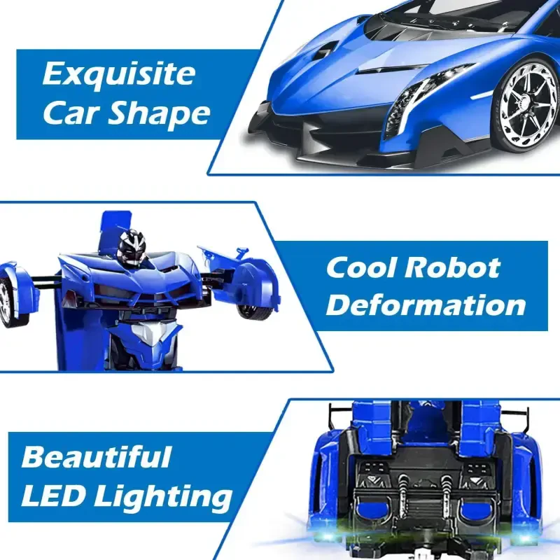 Masofadan boshqariladigan mashinalar, Transformirovka qilinadigan robot mashina, Bolalar uchun RC mashinalar, 6 7 8 9 10 11 yoshli o'g'il bolalar uchun sovg'alar - 6