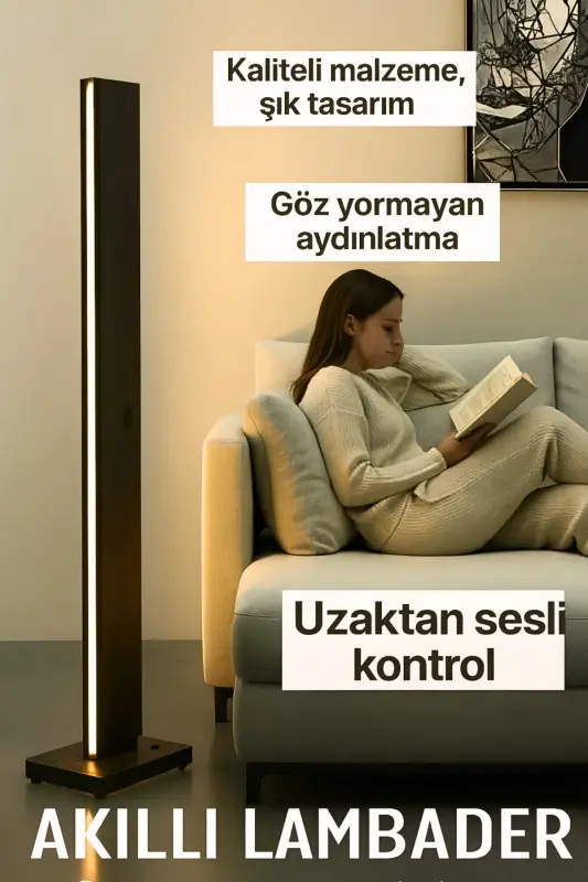 Masofadan ovoz va telefon orqali boshqariladigan aqlli LED yog'och pol lampasi, vertikal yoritish, zamin chirog'i - Barokko - TREEANDTECH