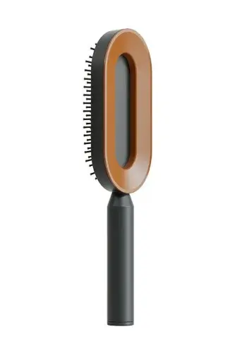 Massage Comb Comfortable Use Easy-to-Clean Hair Brush for Wet and Dry Hair-Brown - 6