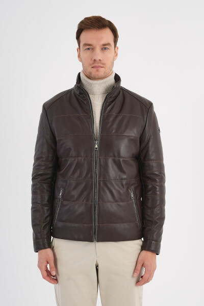 Massimo Brown Leather Jacket 111677 - 1