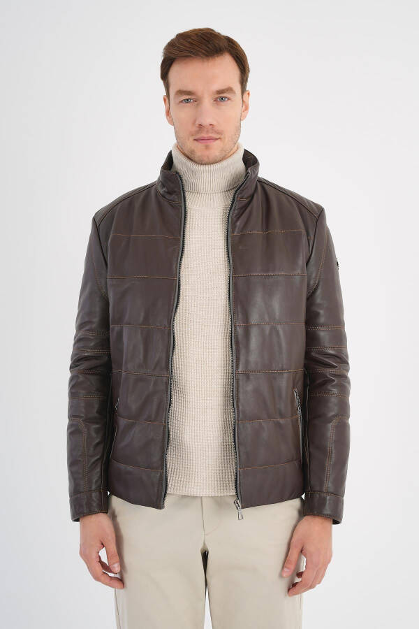 Massimo Brown Leather Jacket 111677 - 2