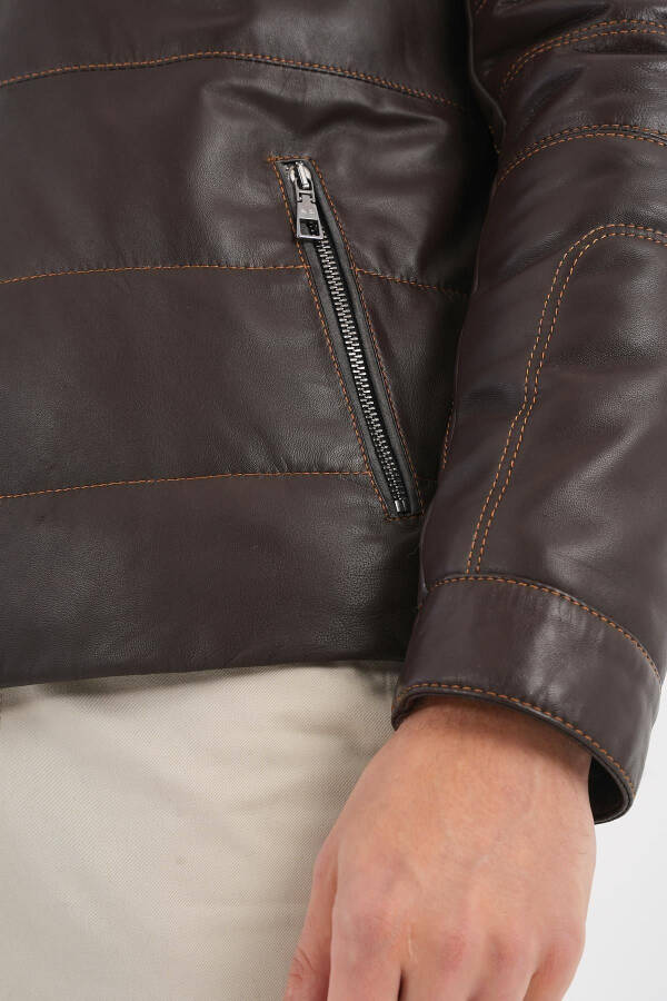 Massimo Brown Leather Jacket 111677 - 5