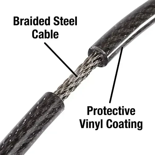 Master Lock Black Set Your Own Combination Bike Lock, Metal Cable Lock has a Weather Resistant Vinyl Coating for Outdoor Durability, 5 Feet Long, 8370D - 6