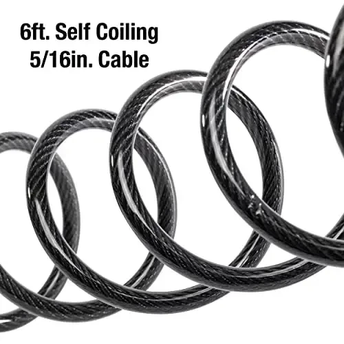 Master Lock Black Set Your Own Combination Bike Lock, Metal Cable Lock has a Weather Resistant Vinyl Coating for Outdoor Equipment, Bicycles, 6 Feet Long, 8114D - 4