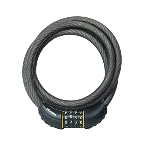 Master Lock Cable Lock, Set Your Own Combination Bike Lock, 6 ft. Long, Black, 8122D - 1