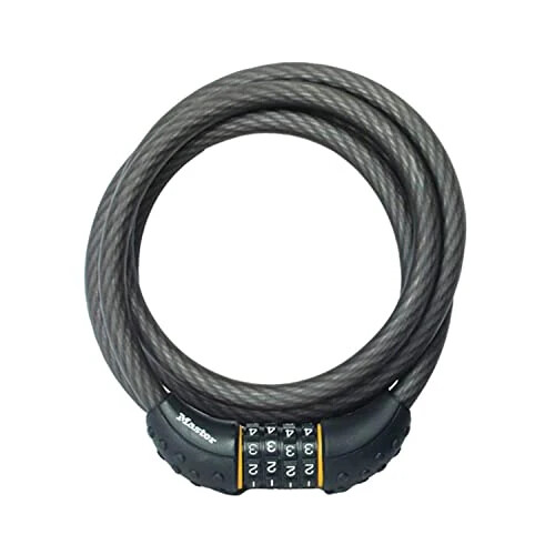 Master Lock Cable Lock, Set Your Own Combination Bike Lock, 6 ft. Long, Black, 8122D - 1