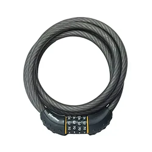 Master Lock Kabel qulf, O'z kombinatsiyangizni o'rnating velosiped qulf, 6 fut uzunlikda, qora, 8122D - 1