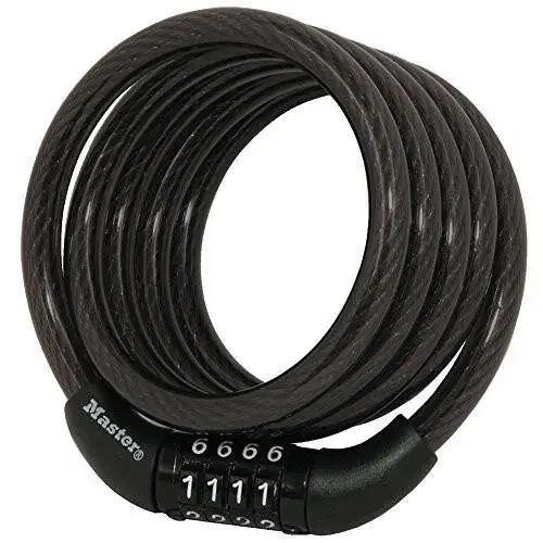 Master Lock Bike Lock Cable with Combination Black, 8143D - 1