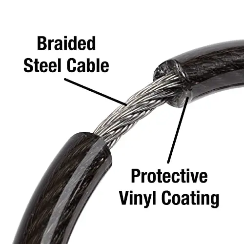 Master Lock Bike Lock Cable with Combination Black, 8143D 