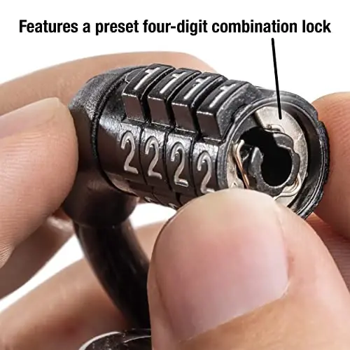 Master Lock Bike Lock Cable with Combination Black, 8143D - 6