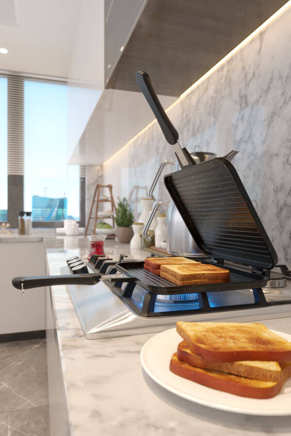 Master Toaster Granite Cast Iron Stove Top Hand Toast Machine St-101 - 3